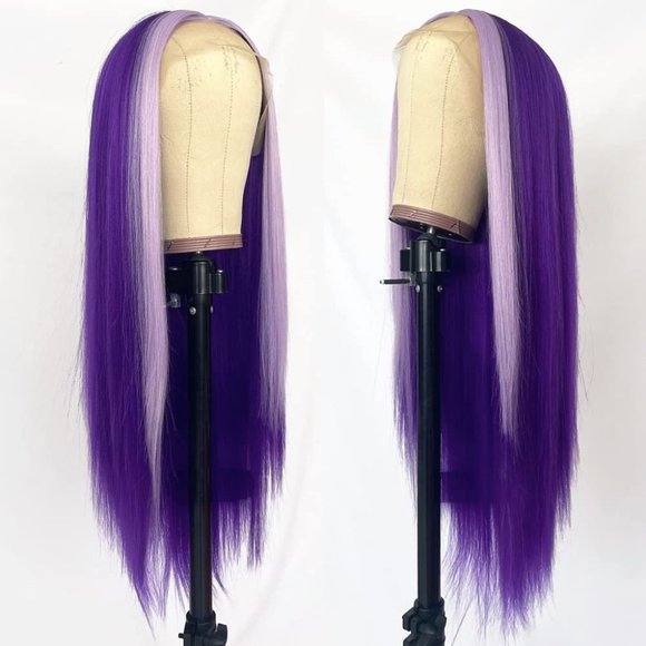 Purple Straight Highlight Lace Wigs - Picture 1 of 3